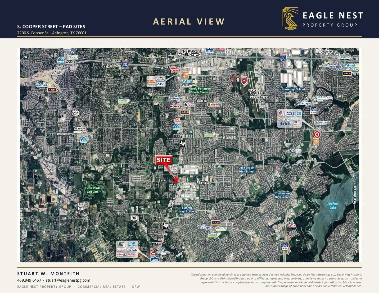 Regional aerial view around Arlington, Texas